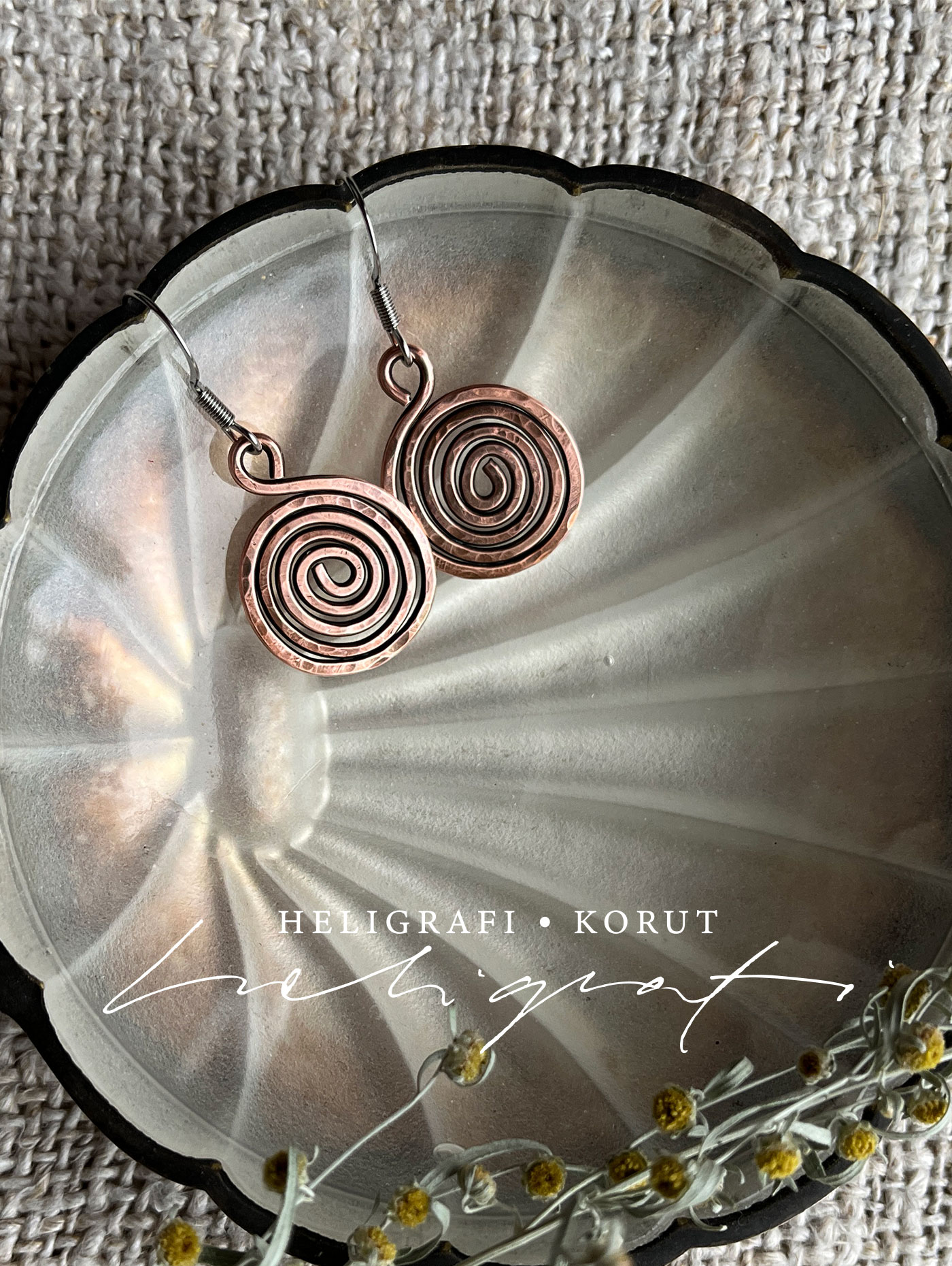 Spiraali korvakorut kuparilanka