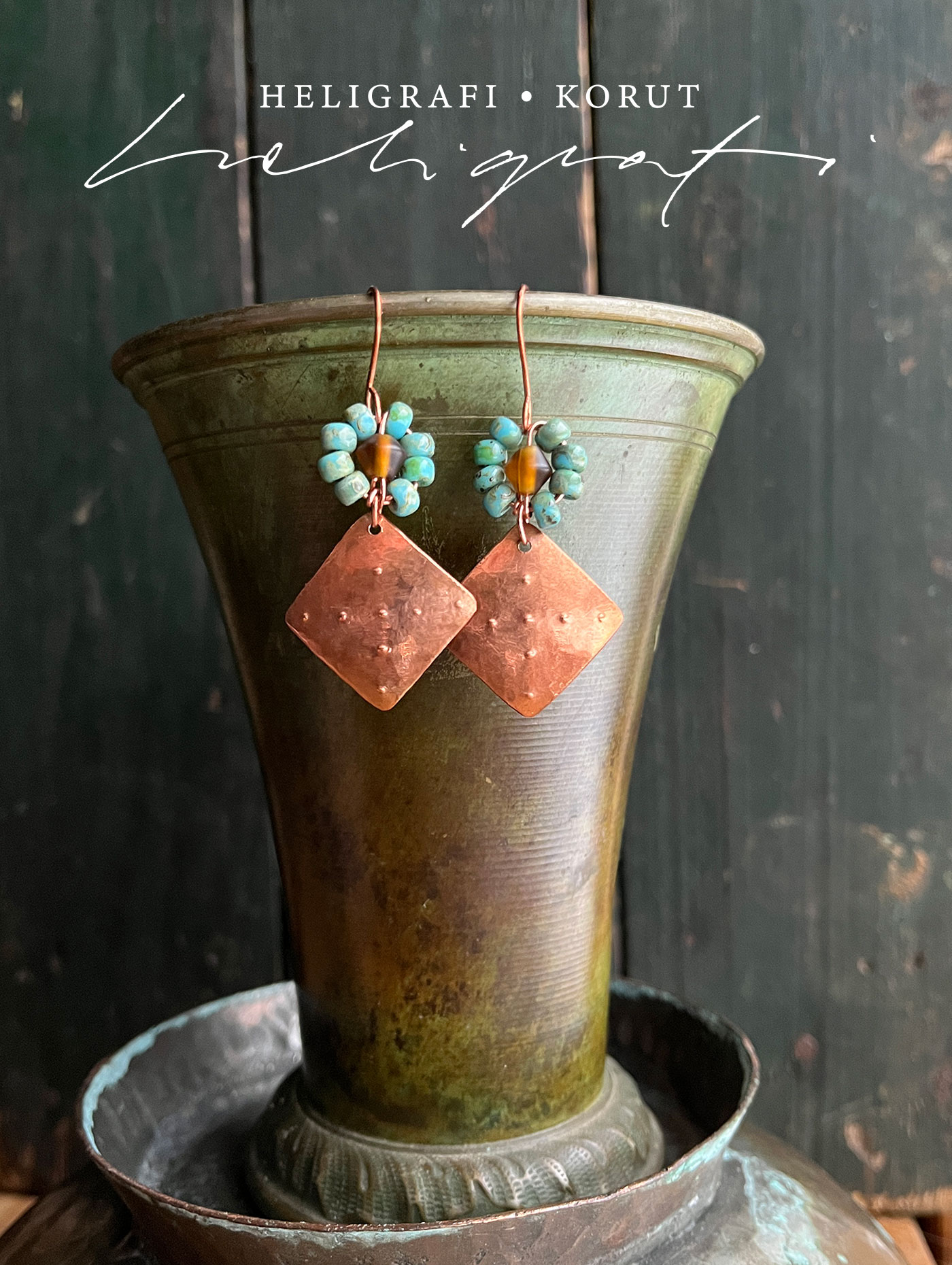 Vasarakukka korvakorut kupari